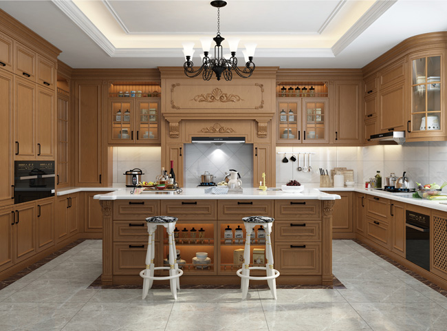 美式風格廚房裝修效果